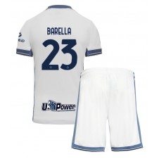 Inter Milan Nicolo Barella #23 Bortaställ Barn 2024-25 Korta ärmar (+ Korta byxor)